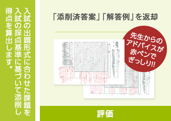 「添削済答案」「解答例」を返却